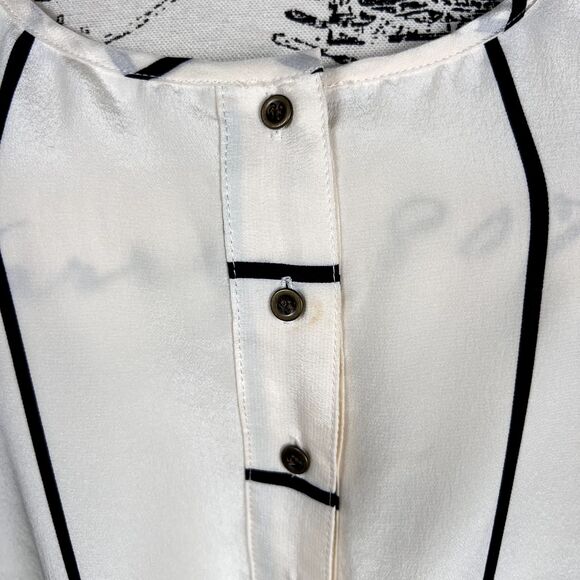 Madewell Broadway & Broome Sz 8 Sleeveless Dress 100% Silk Black, White Stripes - Picture 8 of 16